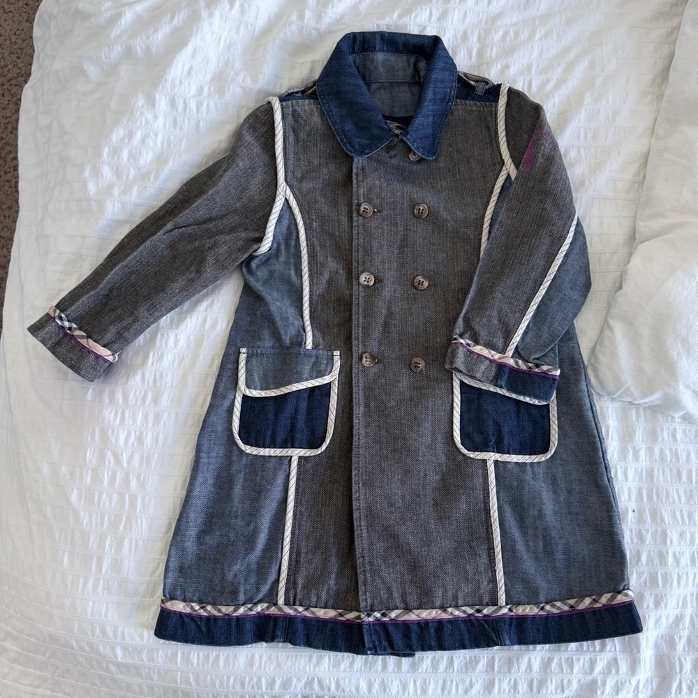 Jacket coat trench Jean 3T Burberry blue